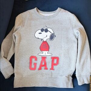 GAP Gray Sweatshirt with Snoopy and Red Logo